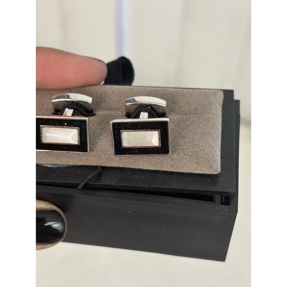 Vintage Swank Tiger Eye Cufflinks + MOP Cufflinks 2 Pair Lot NOS Box